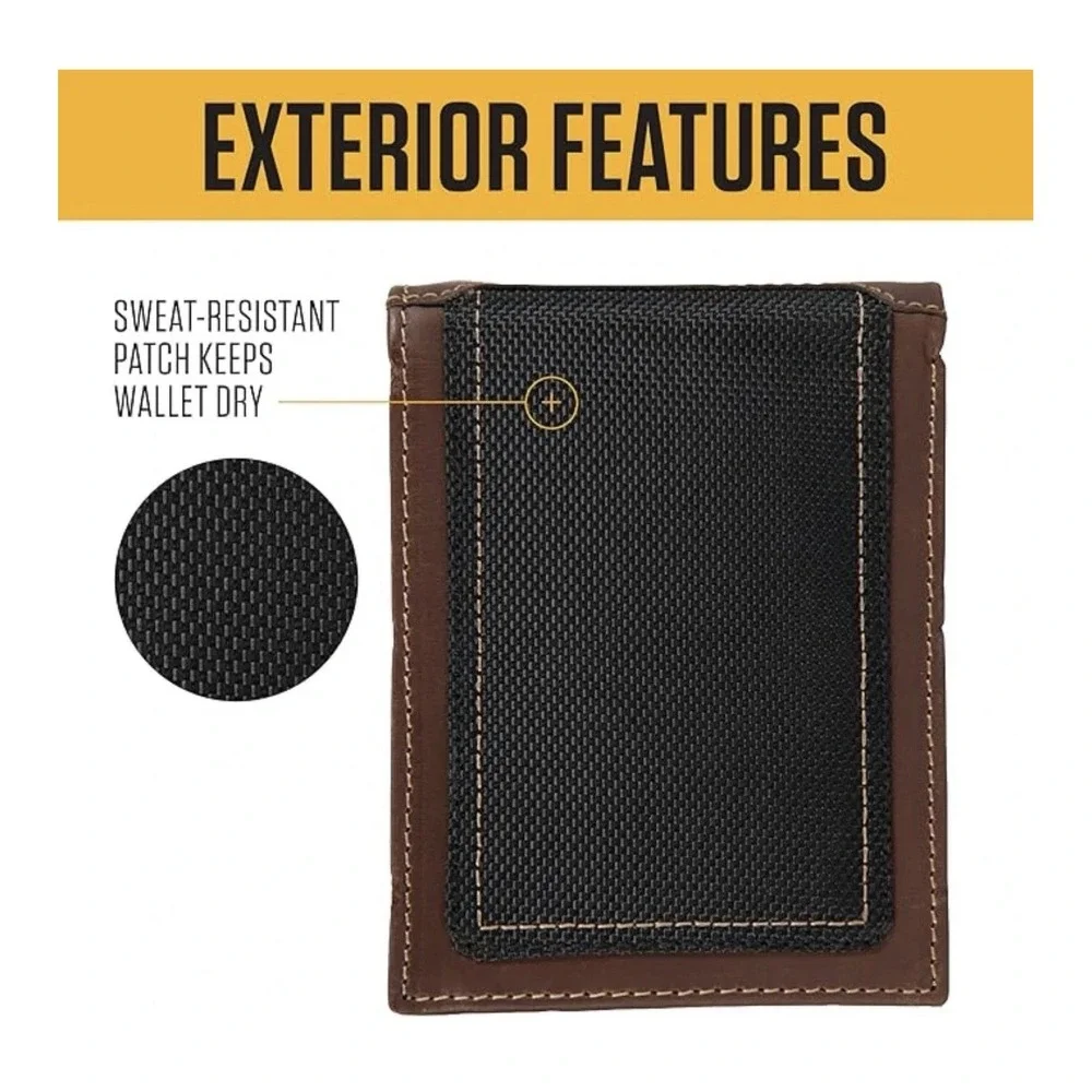 Carhartt Men's Detroit Passcase Leather Triple stitched Wallet Brand New